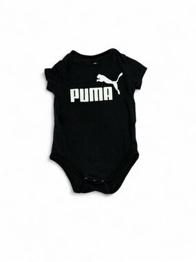 Puma Black Baby One-Piece Bodysuit with White Logo